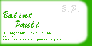 balint pauli business card