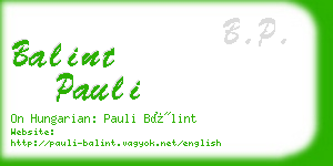 balint pauli business card